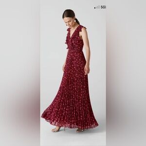 Whistles $799 Pink Adalise Celia Print Pleated Maxi Dress